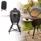 Kerámia kamado grill inSPORTline Pyrexo 21", kerámia belső héj, tartós hőteljesítmény, beépített hőmérő, hatékony szén-fogyasztás