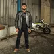 Férfi motoros kabát W-TEC Janchee - fekete-szürke