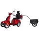 Elektromos négykerekű kocsi inSPORTline Antun vontatókerettel és utánfutóval, 50 km hatótávolság, dobfék, ólomsavas akkumulátor, 3 sebességmód - piros - piros