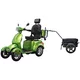Elektromos négykerekű kocsi inSPORTline Antun vontatókerettel és utánfutóval, 50 km hatótávolság, dobfék, ólomsavas akkumulátor, 3 sebességmód - piros - zöld