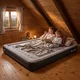 Kétszemélyes felfújható matrac inSPORTline Valkon Duo 192×151×22 cm beépített elektromos pumpával, egyszerű felfújás/leeresztés, Li-ion akkumulátor