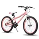 Junior hegyikerékpár Hiland Climber Rigid 20", 120-145 cm, masszív acél villa, egysebességes hajtás, magasságban állítható nyereg, praktikus sárvédők - rózsaszín - rózsaszín