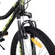 Junior hegyikerékpár Hiland Climber 24", 125-150 cm, sportnyereg, széles MTB-kormány, Shimano hátsó váltó, V-fékek, kettős falú alumínium felnik - fekete