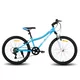 Junior hegyikerékpár Hiland Climber 24", 125-150 cm, sportnyereg, széles MTB-kormány, Shimano hátsó váltó, V-fékek, kettős falú alumínium felnik - fekete - kék