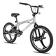 BMX kerékpár Hiland Redeem Ultimate 20", U-fék rendszer, 20 × 2,125" méretű széles gumiabroncsok, 360°-ban forgatható kormány, erős Hi-Ten acél váz - ezüst - ezüst