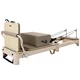 Pilates reformer inSPORTline Comfolder EVO, összecsukható szerkezet, 4 görgő a könnyű mozgatáshoz, karcolásálló váz, levehető háttámla, pilates doboz - bézs