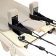 Pilates reformer inSPORTline Comfolder EVO, összecsukható szerkezet, 4 görgő a könnyű mozgatáshoz, karcolásálló váz, levehető háttámla, pilates doboz - bézs