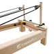 Pilates reformer inSPORTline Comfolder EVO, összecsukható szerkezet, 4 görgő a könnyű mozgatáshoz, karcolásálló váz, levehető háttámla, pilates doboz - bézs
