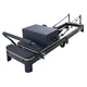 Pilates reformer inSPORTline Comfolder EVO, összecsukható szerkezet, 4 görgő a könnyű mozgatáshoz, karcolásálló váz, levehető háttámla, pilates doboz - bézs