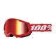 Gyerek motocross szemüveg 100% Strata 2 Youth Mirror - piros, piros plexi - piros, piros plexi