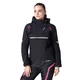 Női softshell motoros kabát W-TEC Annorack Lady, AirVent rendszer, Visionight fényvisszaverő elemek, szélálló softshell anyag, Air Mesh hálós bélés - fekete-homokszínű - fekete-rózsaszín