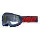 Motocross szemüveg 100% Accuri 2 - Mifflin sötétkék, átlátszó plexi