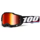 Motocross szemüveg 100% Accuri 2 Mirror, széles látószög, párásodásgátló bevonat, maximális védelem - Callisto fekete, tükrös plexi