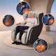 Masszázsfotel Fidardo, légmasszázs, infra melegítés, 12 párna, 2 fej, 6 masszázstípus, lábtartó, hangvezérlés, Bluetooth zene - bézs-barna - bézs-barna