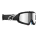 Gyermek motokrossz szemüveg Alpinestars Vision Mirror Youth, kétrétegű arcpárna, rugalmas keret, keretbe integrált szellőzőnyílás, 40 mm szövött pánt - Corp fekete, tükrös ezüstös plexi - Corp fekete, tükrös ezüstös plexi