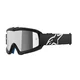 Gyermek motokrossz szemüveg Alpinestars Vision Mirror Youth, kétrétegű arcpárna, rugalmas keret, keretbe integrált szellőzőnyílás, 40 mm szövött pánt - Corp fekete, tükrös ezüstös plexi