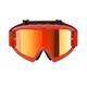 Gyermek motokrossz szemüveg Alpinestars Vision Mirror Youth, kétrétegű arcpárna, rugalmas keret, keretbe integrált szellőzőnyílás, 40 mm szövött pánt - Corp fekete, tükrös ezüstös plexi
