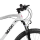 Mountain bike Olpran CANIS 27,5", 18 sebességes Shimano hajtás, könnyű alumínium váz, széles áttételtartomány, kiváló stabilitás,zökkenőmentes haladás - fehér/sötét petróleumszínű/sötétpiros