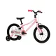 Könnyű gyermekkerékpár Kross Mini 4.0 16", 2026-os modell, 100-120 cm, 8,5 kg, segédkerekek, kényelmes nyereg, ergonomikus markolatok, alumínium váz - rózsaszín/fehér/fényes