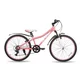 Junior hegyikerékpár Hiland Climber 24", 125-150 cm, sportnyereg, széles MTB-kormány, Shimano hátsó váltó, V-fékek, kettős falú alumínium felnik - fekete - rózsaszín