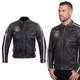 Férfi motoros bőrkabát W-TEC Sheawen Vintage - fekete - fekete