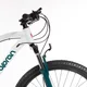 Mountain bike Olpran CANIS 27,5", 18 sebességes Shimano hajtás, könnyű alumínium váz, széles áttételtartomány, kiváló stabilitás,zökkenőmentes haladás - fehér/sötét petróleumszínű/sötétpiros