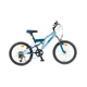 Gyermek teleszkópos kerékpár Olpran Vipera 20", 120-135 cm, 6 sebességes Shimano váltórendszer, első és hátsó V-fékek, Hi-Ten acélszerkezet - fehér/petrolkék - kék