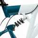 Gyermek teleszkópos kerékpár Olpran Vipera 20", 120-135 cm, 6 sebességes Shimano váltórendszer, első és hátsó V-fékek, Hi-Ten acélszerkezet - fehér/petrolkék
