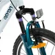 Gyermek teleszkópos kerékpár Olpran Vipera 20", 120-135 cm, 6 sebességes Shimano váltórendszer, első és hátsó V-fékek, Hi-Ten acélszerkezet - fehér/petrolkék