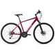 Férfi cross kerékpár Cyclision Zodin 3 MK-II 28", 16 sebességes Shimano váltórendszer, Chaoyang MAKO SHARK gumiabroncsok, Shimano mechanikus tárcsafék - Azúr Acél - Piros Lélek